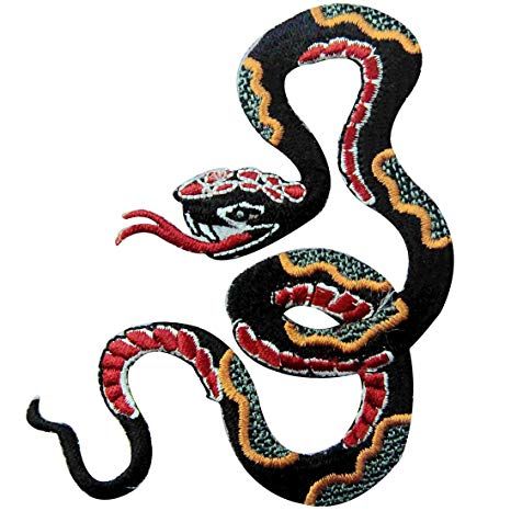 Pattern Snake, Tactical Patches, Embroidered Badges, Cute Patches, Sew On Patch, Snake Design, Clothing Patches, Patches Jacket, Appliqué Patch