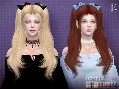 The Double ponytailhair for The Sims 4. Found in TSR Category 'Sims 4 Female Hairstyles' Gigi Hair, Hair Ts4, Cc Makeup, Ts4 Hair, Alpha Cc, Die Sims 4, Sims Baby, Cc Folder, Lady Baby