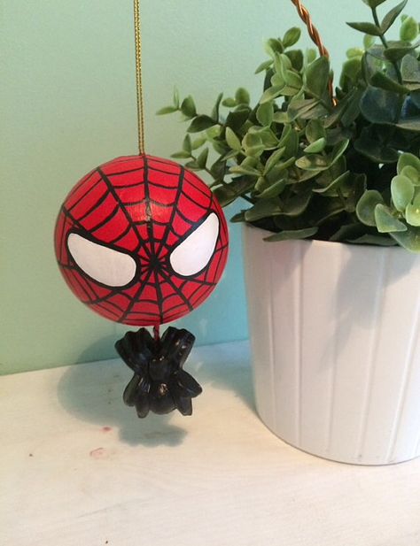 Diy Spiderman Ornaments, Spiderman Ornament Diy, Spiderman Ornament, 2023 Crafts, Spider Man Stuff, Kids Homemade, Friend Ornament, Man Stuff, Kids Ideas