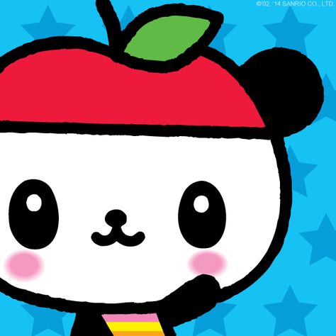 Pandapple for @sarashafer Pandapple Icon, Sanrio Stuff, Kitty Cafe, Hello Pretty, Apple Icon, Hello Kitty Characters, Badtz Maru, Kuromi Cinnamoroll, Sanrio Wallpaper