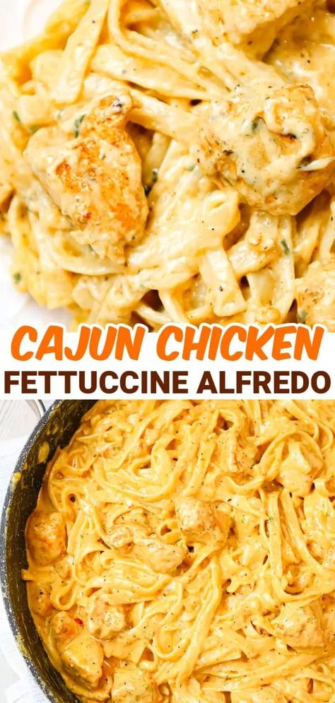 Cajun Chicken Alfredo - THIS IS NOT DIET FOOD Seasoning Chicken For Alfredo, Delicious Weeknight Dinners, Italian Alfredo Pasta Recipes, Pasta Recipes With Alfredo Sauce, Easy Chicken Recipes With Pasta, Chicken Pasta Stir Fry Recipes, Cajun Chicken And Broccoli Alfredo, Cajun Chicken Casserole, Cajun Fettucini Alfredo