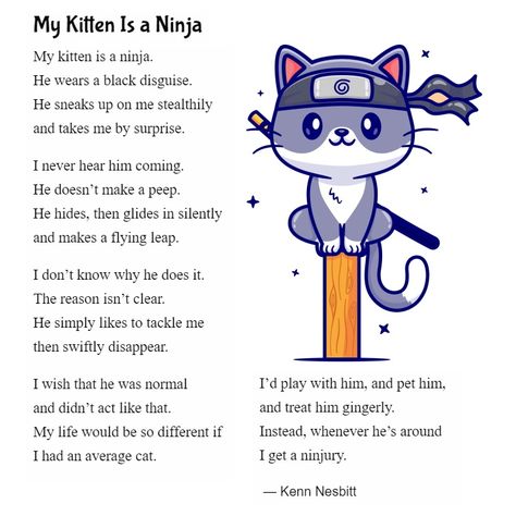 Funny Rymes Hilarious Poem, Poems About Animals, Poems For Kids, Funny Poems For Kids, Poetic Techniques, Silly Poems, Time Poem, English Poems For Kids, Cat Poems