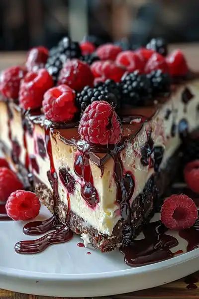 Cheesecake Black Forest, Black Forest Cheesecake Cake, Fancy Cherry Desserts, Black Forest Cheesecake Delight, Black Cherry Cheesecake, Unusual Cheesecake Recipes, Black Forest Cherry Cheesecake, Chocolate Cherry Cheesecake Recipe, Blackforest Cheesecake Recipes