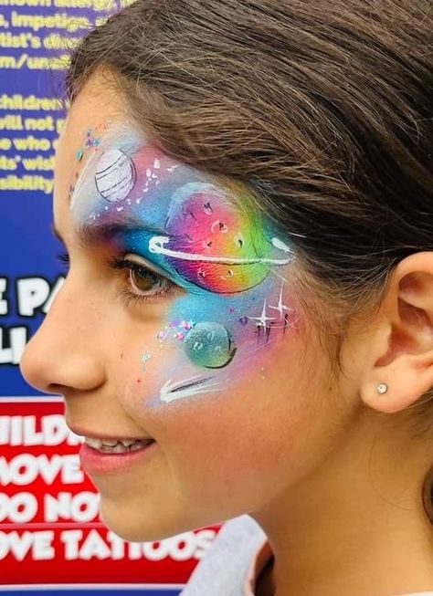 Paint Minimalist, Face Painting Easy, Painting Easy, Facepaint, Paint Ideas, Face Painting, Face Paint, Carnival Face Paint, Planets