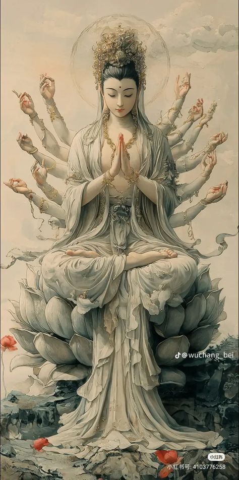 Bodhisattva Guanyin, Quan Yin, Ancient Chinese Art, Buddha Zen, Kuan Yin, Kwan Yin, Desenho Tattoo, Buddha Image, Korean Art