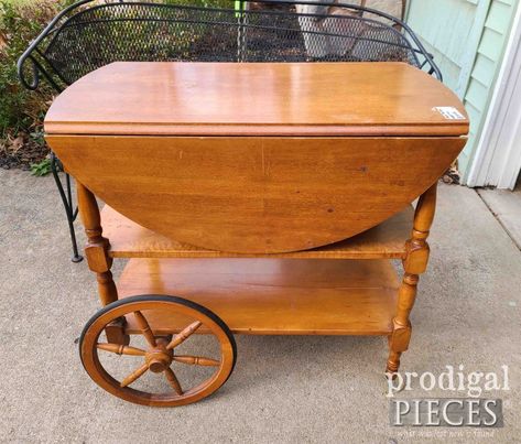 Vintage Broken Tea Cart Before | prodigalpieces.com #prodigalpieces Old School Farmhouse, Pie Safe Makeover, Tea Cart Makeover, Vintage Pie Safe, Cart Organization, Vintage Tea Cart, Trolley Table, Compost Bin Diy, Ladder Stands