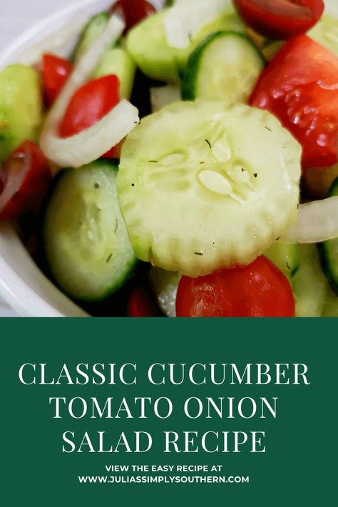 Cucumber Tomato Onion Salad, Tomato Onion Salad, Onion Salad Recipe, Homemade Vinegar, Cucumber Onion Salad, Cucumber Salad Vinegar, Cucumber And Tomato Salad, Tomato And Onion Salad, Cucumber And Tomato