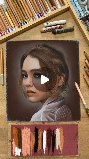 Soft Pastel Art Portraits, Pastel Sec, Pastel Portraits, Lily Rose Depp, Realistic Art, Lily Rose, Rembrandt, Faber Castell, Lily