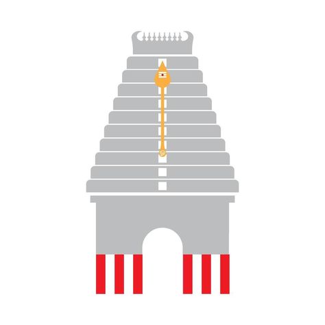 Hindu temple illustration , Dravidian architecture Tamil Nadu , India Hindu Temple Illustration, Temple Logo Hindu, Dravidian Architecture, Temple Vector, Temple Illustration, Temple Logo, The Hindu, Hindu Temple, Youtube Banners