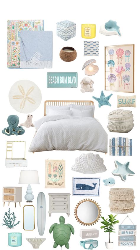 coastal room inspo!🤍⛵️#coastalaesthetic #roominspo Beach Bedroom Ideas Bunk Beds, Costal Core Bedroom, Beach Room Collage, Room Ideas Aesthetic Ocean Theme, Greek Room Ideas, Beach Dorm Room Ideas Boho, Room Ideas Costal Grandaughter, Beachy Themed Room, Beachy Aesthetic Room Ideas