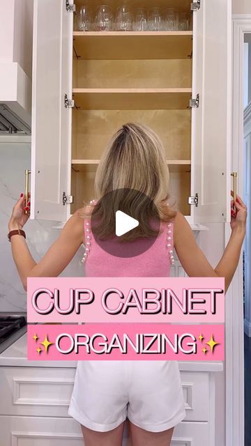 Courtney Broadhead 🎀 SIMPLE EFFICIENT HACKS TIPS & TRICKS on Instagram: "SEE BELOW For 6 Cup Organizing Tips 🤩 Comment CUP and I’ll send you a message with all the links and details from this video!  💕 Due to new insta rules, “Comment to DM a Link” only works for accounts following Keep It Simple Sparkles. But I promise, we are so fun here so follow along and join the party!  Mastering Cup Cabinet Organization: Expert Tips and Tricks for a Tidy and Accessible Kitchen!  🚨If you’re struggling to organize your cup cabinet or keep it organized, I’ve got you covered! Here are some valuable tips and tricks to upgrade your cup cabinet organization system:  1️⃣ Optimize Space: Store fancy or least used cups or glassware at the top of the cabinet. This way, the easily accessible space can be ut How To Organize Cups In Cabinet, Mug Cabinet Organization, Organize Cups In Cabinet, Mug Organization Cabinet, Cup Cabinet Organization, Cup Organization Kitchen, Cup Organization, Lid Organization, Organizing Motivation