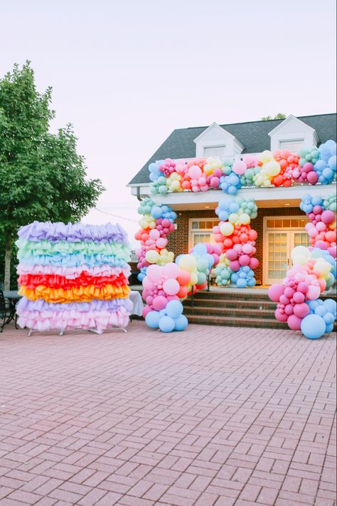 Sorority Event Ideas Party Themes, Sorority Bid Day Decorations, Bid Day Decor, Candy Land Sorority Theme, Birthday Bid Day Theme, Bid Day Decorations, Candyland Bid Day Theme, Mad Happy Bid Day Theme, Colorful Bid Day Theme