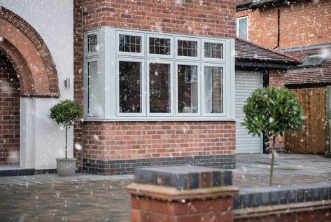 1950s Windows, Brick House Windows, British Home Exterior, Traditional Extension, External Windows, Heritage Windows, Glass Homes, 1930s House Exterior, Reno House