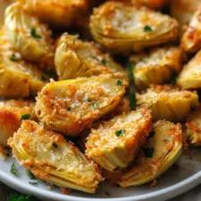 Crispy Artichoke Hearts, Baked Artichoke Hearts Recipe, Parmesan Artichoke, Baked Artichoke, Cheesy Appetizer, Chicken With Rice, Coconut Curry Sauce, Parmesan Crisps, Artichoke Recipes