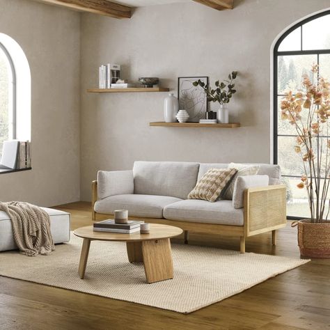 The Best New Home Items to Shop in September 2021 | POPSUGAR Home Cane Sofa, Chic Sofa, Sofa White, Comfy Sofa, White Sofas, Retail Furniture, Couches Living Room, Upholstered Sofa, Online Furniture Stores