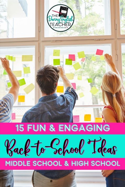 With the start of school upon us, it is time to begin planning for the first-week-of-school activities you’ll complete this school year. Here are 15 engaging and fun first-day and first-week school activities for middle and high school students. Including student survey, classroom welcome slides, back-to-school stations/centers, growth mindset activities, class contract, and more!

Go to www.thedaringenglishteacher.com for more engaging resources and helpful tips! Class Contract, High School First Day, First Week Activities, High School English Classroom, Back To School Ideas, Student Survey, Middle School Activities, First Day Activities, Mindset Activities