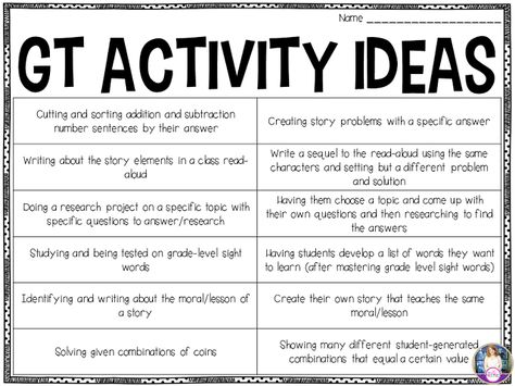 Supporting Gifted and Talented Students in the General Classroom | Teaching With Haley O'Connor Kindergarten Gifted And Talented Activities, Gifted Talented Activities, 3rd Grade Gifted And Talented, First Grade Gifted Activities, Projects For Gifted Students, Gt Classroom Ideas, 3rd Grade Gifted And Talented Projects, 2nd Grade Gifted And Talented Activities, Gifted Classroom Ideas