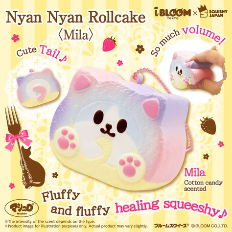 ⭐Place your order on squishy-japan.com ❤ Worldwide shipping! 🌐 In Japan? 🇯🇵 Place your order on shop.drn-squishy.com ⭐ IBloom x Squishy Japan Nyan Nyan Roll Cake - Mila [Pre-order – Shipping mid of Feb] ✈You can also take advantage of our free express shipping on purchases over 20.000 yen!📦 . . #squishyshop #ibloom #ibloomsquishy #squishy #squishies #bloom #squishyibloom #squishylicensed #squishyrare #squishyjapan #slowrisingsquishy #cutesquishy Squishy Ibloom, Ibloom Squishies, Japan Place, Nyan Nyan, Cake Illustration, Roll Cake, Place Your Order, Cute Toys, Fidget Toys