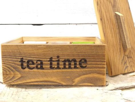 Tea Bag Holder, Tea Bag Organizer, Tea Bag Storage, Tea Bag Caddy, Tea Bag Box, Coffee, Coffee Cup, Tea Bag Caddy, Tea Bag Storage, Tea Bag Organizer, Tea Holder, Farmhouse Decor Kitchen, Tea Bag Holder, Upcycled Home Decor, Tea Box, Bag Organizer