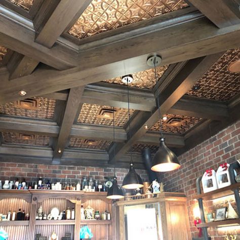 Metal Ceiling Tiles, Aluminum Ceiling, Drop Ceiling Tiles, Faux Tin Ceiling Tiles, Decorative Ceiling Tile, Metallic Backsplash, Popular Patterns, Faux Beams, Tin Ceiling Tiles