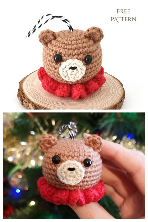 Animal Christmas Bauble Free Crochet Patterns - DIY Magazine Crochet A Christmas Tree, Diy Christmas Baubles, Butterfly Step By Step, Knitting Patterns Free Dog, Crochet Christmas Ornaments Free, Crochet Ornament Patterns, Butterfly Tutorial, Crochet Tree, Crochet Snowman