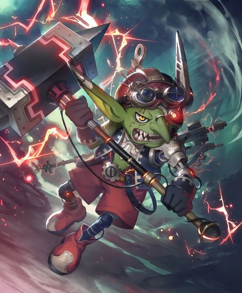 Goblin Mechanic, Mechanic Art, Hearthstone Artwork, Deck Of Many Things, Steampunk Mechanic, Ultimate Dragon, Goblin Art, Create Your Own Adventure, Mtg Art