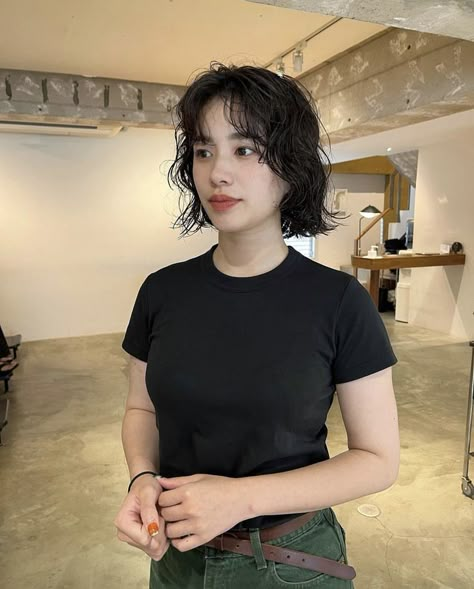 Short Permed Hair Asian, Bob Permed Hairstyles, Perm Bob Hairstyles, Curly Perm Short, Permed Bob, Short Permed Hairstyles, Perm Bob, Short Hair Perm, Bob Perm