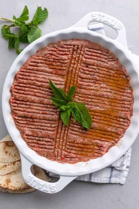 Kibbeh Nayeh Recipe, Kibbeh Recipe Lebanese, Kibbeh Recipe, Cucumber Yogurt Sauce, Feel Good Foodie, Meat Preparation, Cucumber Yogurt, Lebanese Food, Raw Meat