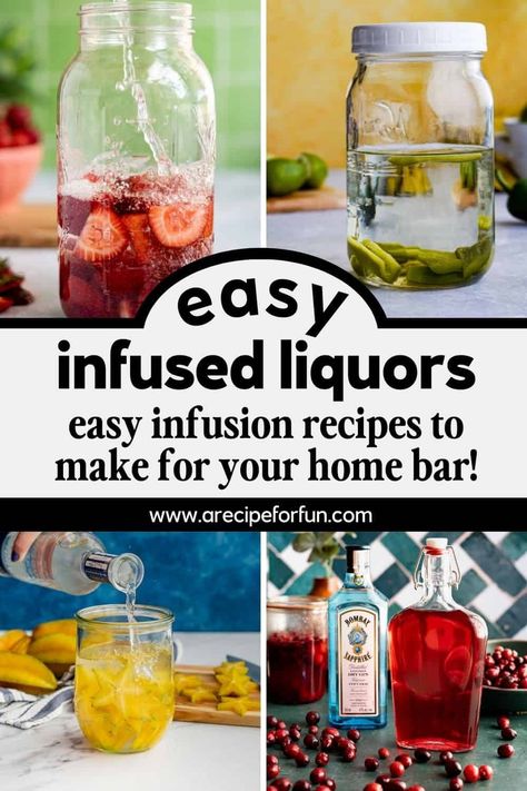 This guide for how to make infused liquor at home will help you level up your homemade cocktails all year long. Infusions are also a great way to try new flavors in your cocktails without adding tons of liquors and liqueurs to your bar cart. That means they’re perfect for people who don’t have a ton of space to store a bunch of bottles you’ll only use once. Homemade Alcohol Gifts, Infused Gifts, Infused Alcohol Recipes, Infused Alcohol, Homemade Liqueur, Homemade Liqueur Recipes, Liqueur Recipes, Homemade Liquors, Flavored Liquor