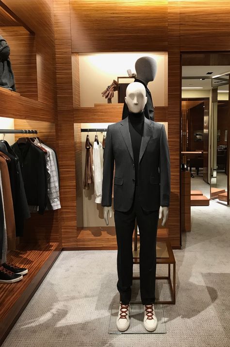 Ermenegildo Zegna, Chicago, F/W 2017 Ermenegildo Zegna Suit, Zegna Suit, Window Display Design, Zegna Men, Ermenegildo Zegna, Display Design, Giorgio Armani, Vision Board, Chicago