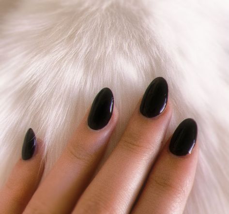 Black Nails Round Shape, Round Dark Nails, Rounded Black Nails, Round Black Acrylic Nails, Black Manicure Short Round, Round Black Nails, Black Nails, Best Acrylic Nails, Nail Inspo