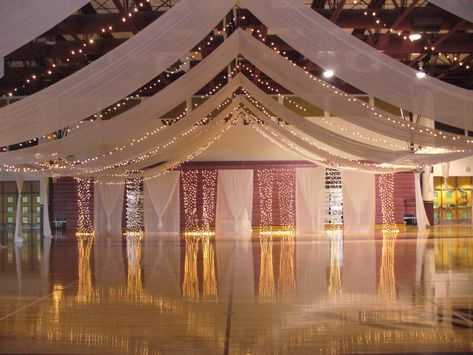 Gym Wedding Reception, Night To Shine, Wedding Ceiling, Dance Decorations, Ceiling Draping, Prom Themes, Prom Decor, Prom Theme, Prom 2024