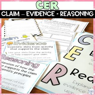 How to Implement CER in Your Science Classroom - Teaching Muse Cer Writing, Homeschool Goals, Claim Evidence Reasoning, Reasoning Activities, Student Reference, Scientific Writing, Writing Posters, Science Knowledge, Writing Practice Worksheets