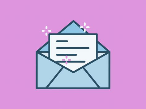 Envelope by Médard on Dribbble Envelope Opening Gif, Envelope Animation, Please Deliver To Envelope, Letter Illustration Envelope, Animated Letters, Letter Of Commendation, Letter Animation, Crown Pictures, Book Tasting