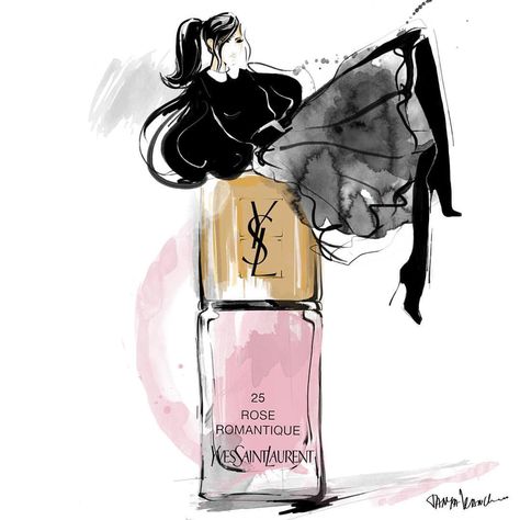 Another sketch from my beauty illustration series for @yslbeauty and @ysl_selfridges_london Romantic pale pink colour nail varnish by @ysl… Ysl Illustration, Ysl Drawing, Ysl Parisienne, French Style Fashion, Ysl Fashion, Selfridges London, Couture Nails, Illustration Series, Doodle Art Drawing