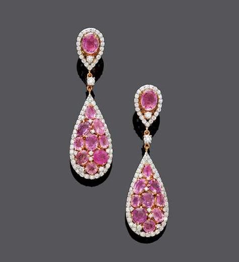 Diamonds Pendants, Pink Sapphire Earrings, Book Jewelry, Royal Jewels, Royal Jewelry, Contemporary Jewellery, Pink Stone, Brilliant Cut Diamond, Pink Sapphire