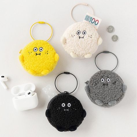 ROMANE Brunch Brother PoPo Fluffy Case for AirPods Galaxy Buds Earphone Organizer, Diy Keyring, Laptop Pouch, Cute Sewing Projects, Cute Case, Multipurpose Bag, Photo Album Scrapbooking, Coin Wallet, Id Badge Holders