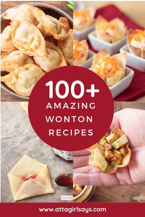 Wonton Wrap, Wonton Wrapper Recipes Appetizers, Wrapper Recipes, Wonton Appetizers, Wonton Recipe, Wonton Wraps, Wonton Wrapper Recipes, Cheese Wontons, Wonton Cups