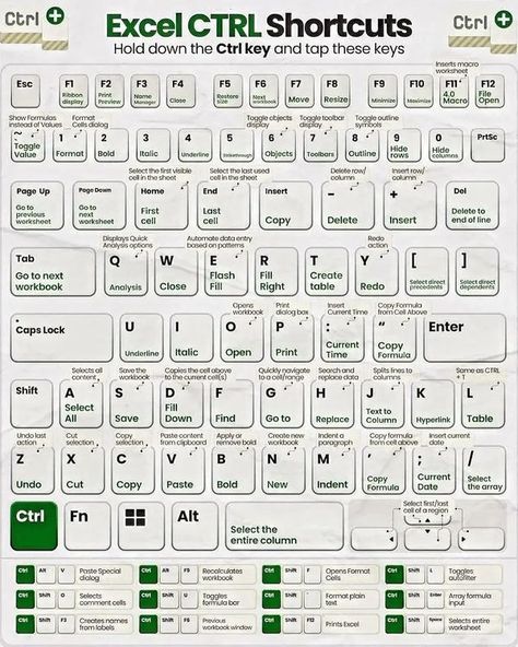 Excel Shortcut Keys, Excel Shortcut, Skills For Life, Excel For Beginners, Computer Shortcut Keys, Excel Hacks, Excel Shortcuts, Computer Help, Computer Basic