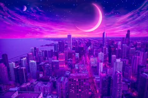 Ac Interior Design, Vapor Wave Aesthetic, Neon District, Chicago Street Art, Wave Aesthetic, Retro Instagram, Synthwave Art, Chill Wallpaper, Lofi Chill