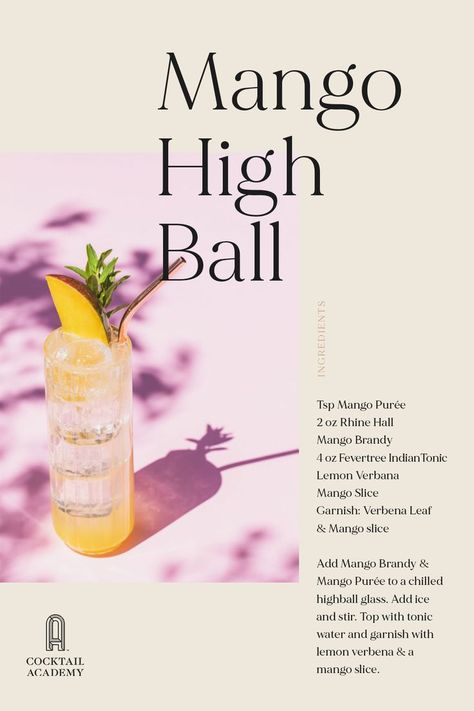 Celebrate the premiere of @SpaceJamMovie and the return of the Tune Squad with our Mango High Ball. #spacejam #spacejammovie #warnerbrothers #cocktails Mango Vodka Cocktail, Mango Habanero Whiskey Cocktail, Mango Tango Drink Cocktails, Spicy Mango Cocktail, Passion Fruit Mezcal Cocktail, Cocktail Catering, Recipe Mango, Brand Partnerships, Brandy Cocktails