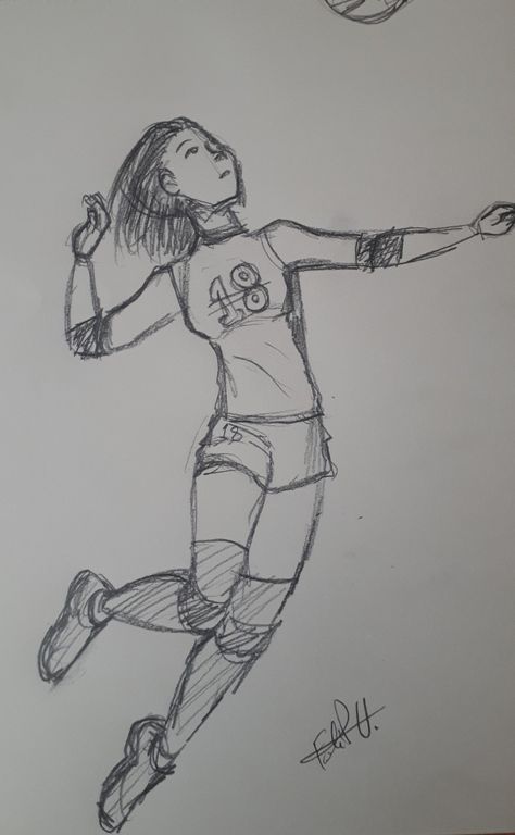 Volleyball Drawing Ideas, Sport Sketch, Volleyball Drawing, Sports Drawing, Sports Drawings, Easy Drawings Sketches, Mini Drawings, Body Reference, Sketches Easy