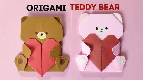 Paper Teddy Bear, Bear Origami, Paper Cute, Cute Bunnies, Bunny And Bear, Cute Teddy Bear, Ideas For Easter, Cute Teddy, Diy Cans