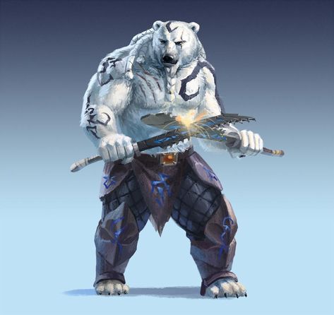 Bear Barbarian, Bear Shifter, Fantasy Races, Fantasy Rpg, Creature Concept, Dnd Characters, Creature Design, Creature Art, Fantasy Character Design