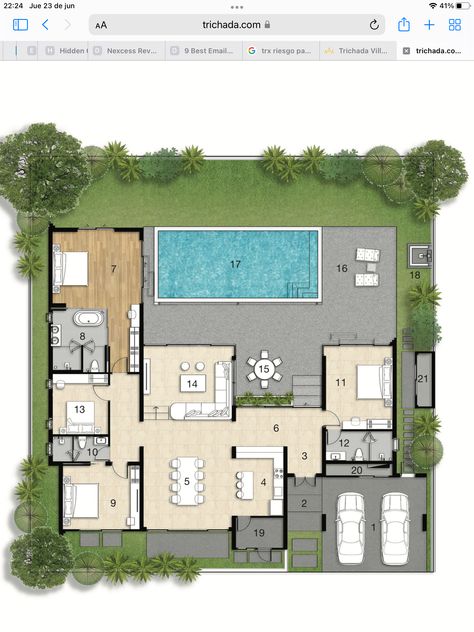 House With Pool Layout, 120 M2 House Plans, Modern Villa Layout, Small Villa Floor Plan, Tropical House Design Floor Plans, Small Villa With Pool Floor Plan, Villa Plan 2 Floor, Swimming Pool Floor Plan, Modern Villa Floor Plan