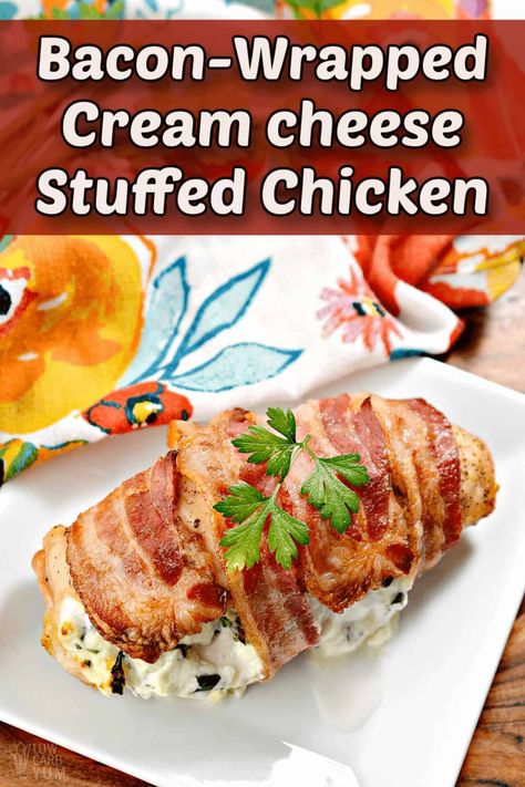 Chicken Roll Ups Stuffed Air Fryer, Cream Cheese Stuffed Chicken Wrapped In Bacon Air Fryer, Chicken Wrapped In Bacon Air Fryer, Bacon Wrapped Chicken With Cream Cheese, Bacon Wrapped Chicken Breast Oven, Low Carb Stuffed Chicken Breast, Stuffed Chicken In Air Fryer, Bacon Wrapped Chicken Air Fryer, Low Carb Stuffed Chicken