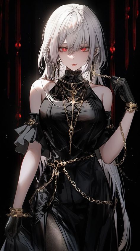 Anime Vampire Female White Hair, Crazy Anime Woman, Devil Anime Female, Vampire Female, Female Dragon, Anime Devil, Creating Characters, Beautiful Dark Art, 판타지 아트