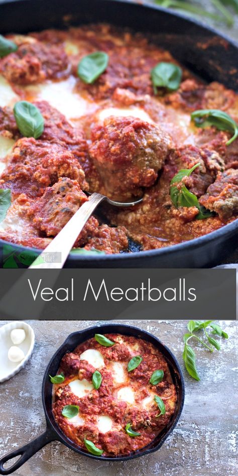 Veal Meatballs with Ricotta Grain Free from Spinach Tiger Veal Meatballs Recipe, Meatballs With Ricotta, Veal Meatballs, Ricotta Meatballs, Veal Recipes, Paleo Lunch, Fresh Mozzarella, Meatball Recipes, Red Meat