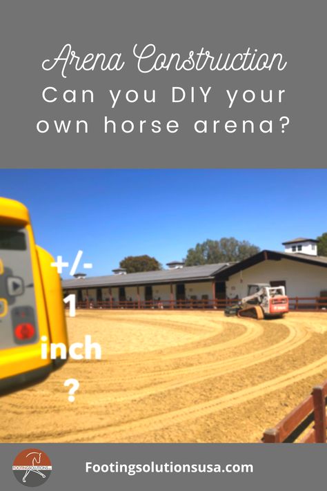 Arena construction with professional equipment is imperative to the longevity of your riding ring. Roping Arena Layout, Covered Riding Arena, Arena Footing, Horse Riding Arena, Riding Arena, Horse Barn Ideas Stables, Horse Arena, Indoor Arena, Riding Arenas