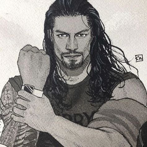 #tbt 2017. Nothing new today, sorry. So join me in wishing my husband, Roman Reigns, a very swift recovery so we can all see him rocking… Roman Reigns Tattoo Design, Wwe Drawings, Roman Reigns Drawing, Wwe Artwork, Kevin Wada, Roman Reigns Tattoo, Roman Reign, Wwe Art, Shield Wwe